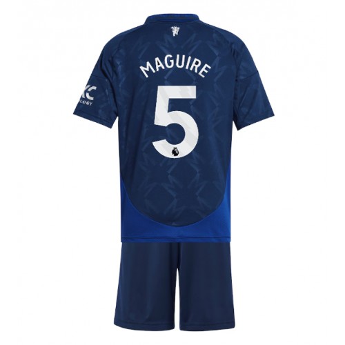 Fotbalové Dres Manchester United Harry Maguire #5 Dětské Venkovní 2024-25 Krátký Rukáv (+ trenýrky)